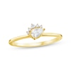 Thumbnail Image 1 of Pear-Shaped Lab-Grown Diamond Half-Halo Fashion Ring 1/4 ct tw 10K Yellow Gold