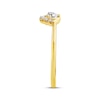 Thumbnail Image 2 of Pear-Shaped Lab-Grown Diamond Half-Halo Fashion Ring 1/4 ct tw 10K Yellow Gold