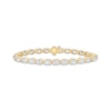 Thumbnail Image 1 of Oval-Cut Lab-Grown Diamond East-West Tennis Bracelet 13 ct tw 10K Yellow Gold 7"
