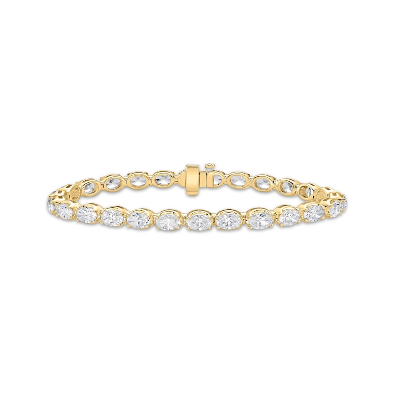 Main Image 1 of Oval-Cut Lab-Grown Diamond East-West Tennis Bracelet 13 ct tw 10K Yellow Gold 7"