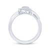 Thumbnail Image 3 of Multi-Diamond Pear-Shaped Bypass Fashion Ring 1/5 ct tw Sterling Silver