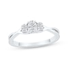 Thumbnail Image 1 of Memories Moments Magic Oval-Cut Diamond Three-Stone Engagement Ring 1/2 ct tw 10K White Gold