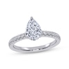 Thumbnail Image 1 of Now + Forever Lab-Grown Diamonds Pear-Shaped Hidden Halo Engagement Ring 1 ct tw 14K White Gold