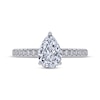 Thumbnail Image 3 of Now + Forever Lab-Grown Diamonds Pear-Shaped Hidden Halo Engagement Ring 1 ct tw 14K White Gold