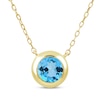 Thumbnail Image 1 of STUDIO BY KAY Swiss Blue Topaz Bezel-Set Solitaire Necklace 24K Yellow Gold Vermeil Sterling Silver 18"