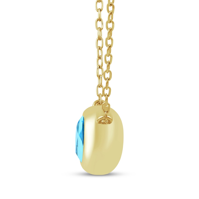 Main Image 2 of STUDIO BY KAY Swiss Blue Topaz Bezel-Set Solitaire Necklace 24K Yellow Gold Vermeil Sterling Silver 18"