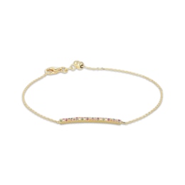 STUDIO BY KAY Multi Lab-Created Gemstone & Lab-Grown Diamond Bar Bracelet 1/20 ct tw 24K Yellow Gold Vermeil Sterling Silver 8"