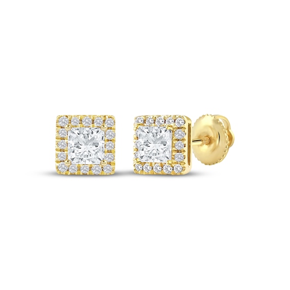 KAY Lab-Grown Diamonds Princess-Cut Stud Earrings 1/2 ct tw 14K Yellow Gold (F/SI2)