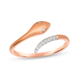 Le Vian Diamond Snake Bypass Ring 1/10 ct tw 14K Strawberry Gold