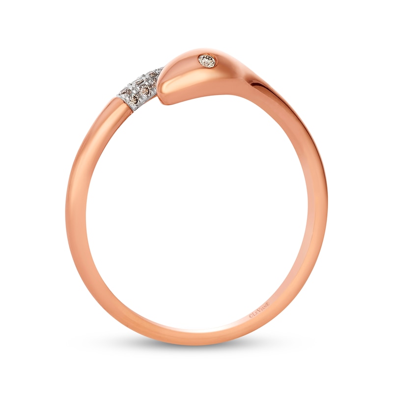 Main Image 3 of Le Vian Diamond Snake Bypass Ring 1/10 ct tw 14K Strawberry Gold