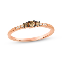 Le Vian Diamond Three-Stone Ring 1/6 ct tw 14K Strawberry Gold