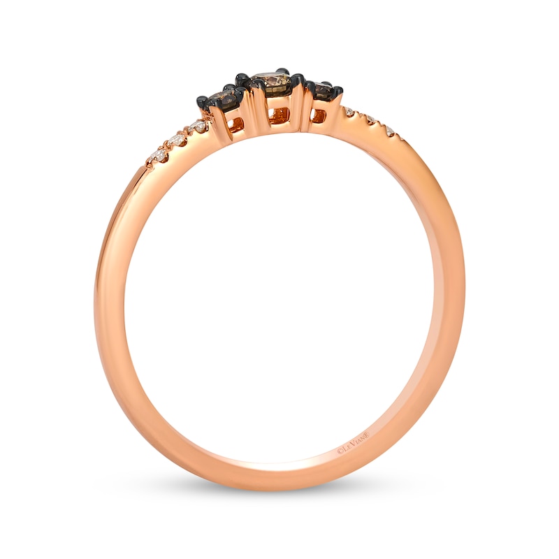 Main Image 3 of Le Vian Diamond Three-Stone Ring 1/6 ct tw 14K Strawberry Gold