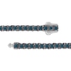 Thumbnail Image 3 of Men's Blue Diamond Tennis Necklace 6-1/2 ct tw Sterling Silver 20"