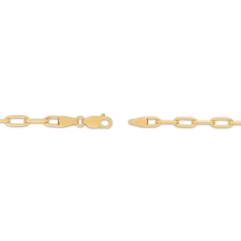 Main Image 2 of Charmed Memories "Love" Heart Charm Paperclip Bracelet Hollow 10K Yellow Gold 7.5"