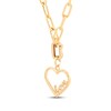 Thumbnail Image 2 of Charmed Memories "Love" Heart Charm Paperclip Necklace Hollow 10K Yellow Gold 18"