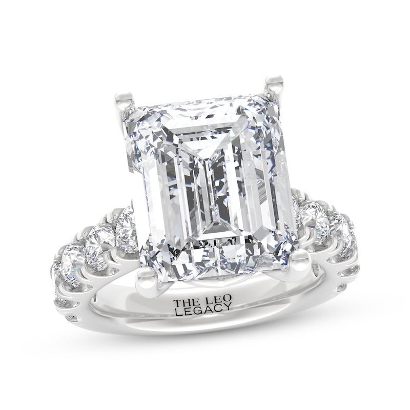 Main Image 1 of THE LEO Legacy Lab-Grown Diamond Emerald-Cut Lab-Grown Diamond Engagement Ring 10-3/4 ct tw 14K White Gold