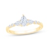 Thumbnail Image 1 of Now + Forever Lab-Grown Diamonds Pear-Shaped Three-Stone Engagement Ring 5/8 ct tw 14K Yellow Gold