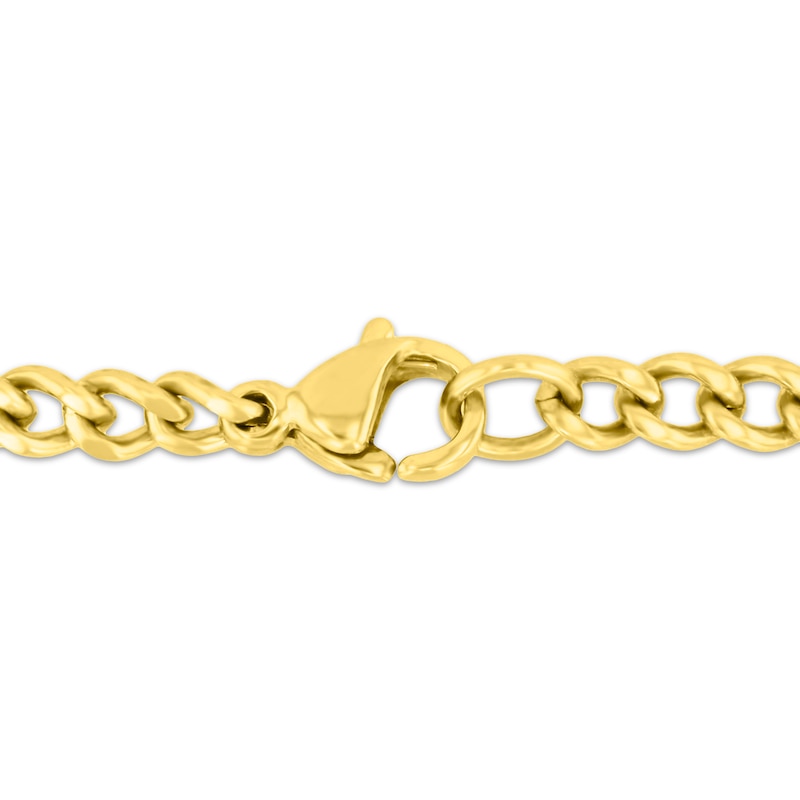 Main Image 3 of Men's Tiger's Eye Quartz Cross Necklace Yellow Ion-Plated Stainless Steel 24"