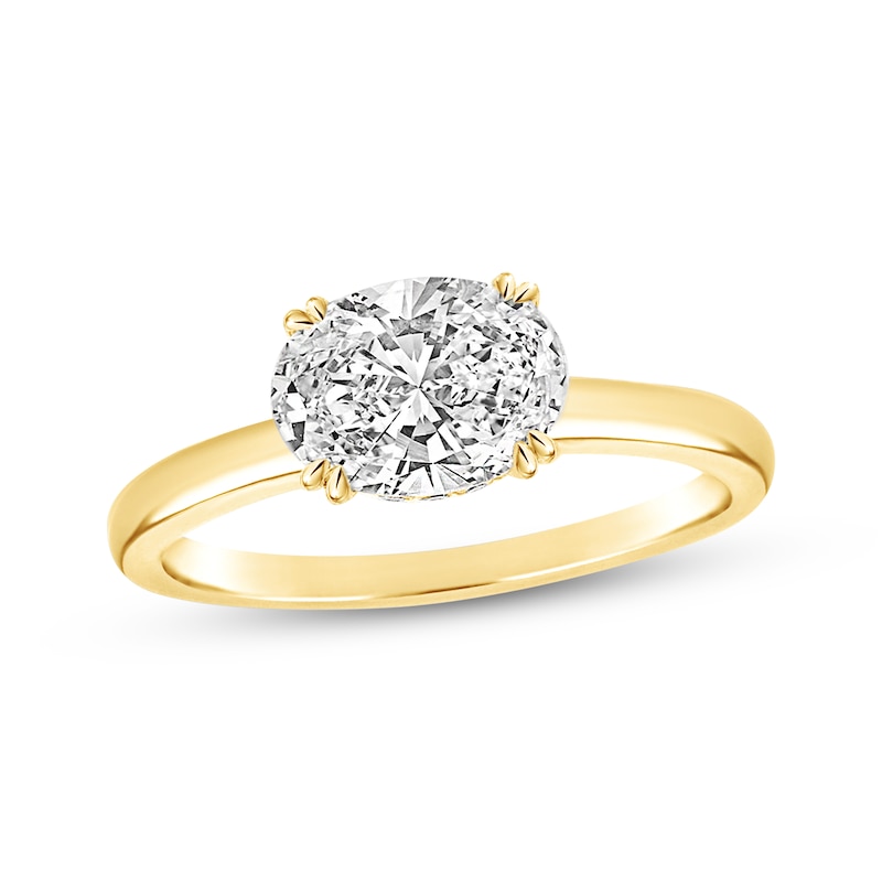 Main Image 1 of Now + Forever Oval-Cut Diamond Solitaire East-West Hidden Halo Engagement Ring 1 ct tw 14K Yellow Gold (I/I2)
