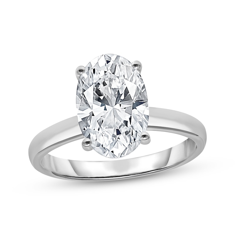 Main Image 1 of Now + Forever Lab-Grown Diamonds Oval-Cut Solitaire Engagement Ring 3 ct tw 14K White Gold (F/SI2)