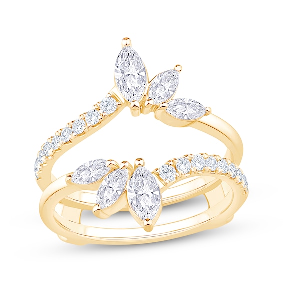 Now + Forever Lab-Grown Diamonds Marquise & Round-Cut Enhancer Ring 1 ct tw 14K Gold