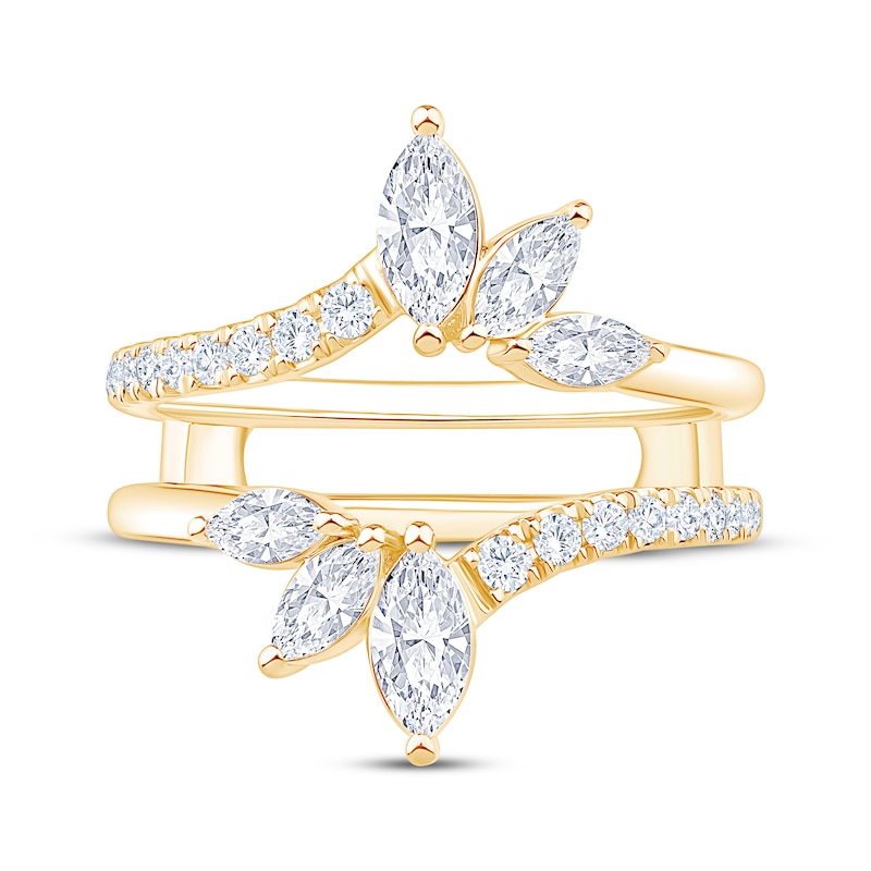 Main Image 3 of Now + Forever Lab-Grown Diamonds Marquise & Round-Cut Enhancer Ring 1 ct tw 14K Yellow Gold