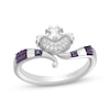 Thumbnail Image 1 of Disney Treasures Alice in Wonderland Amethyst & Diamond Ring 1/20 ct tw Sterling Silver