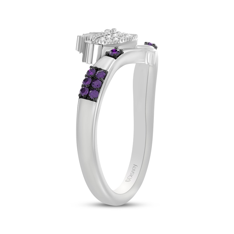 Main Image 2 of Disney Treasures Alice in Wonderland Amethyst & Diamond Ring 1/20 ct tw Sterling Silver