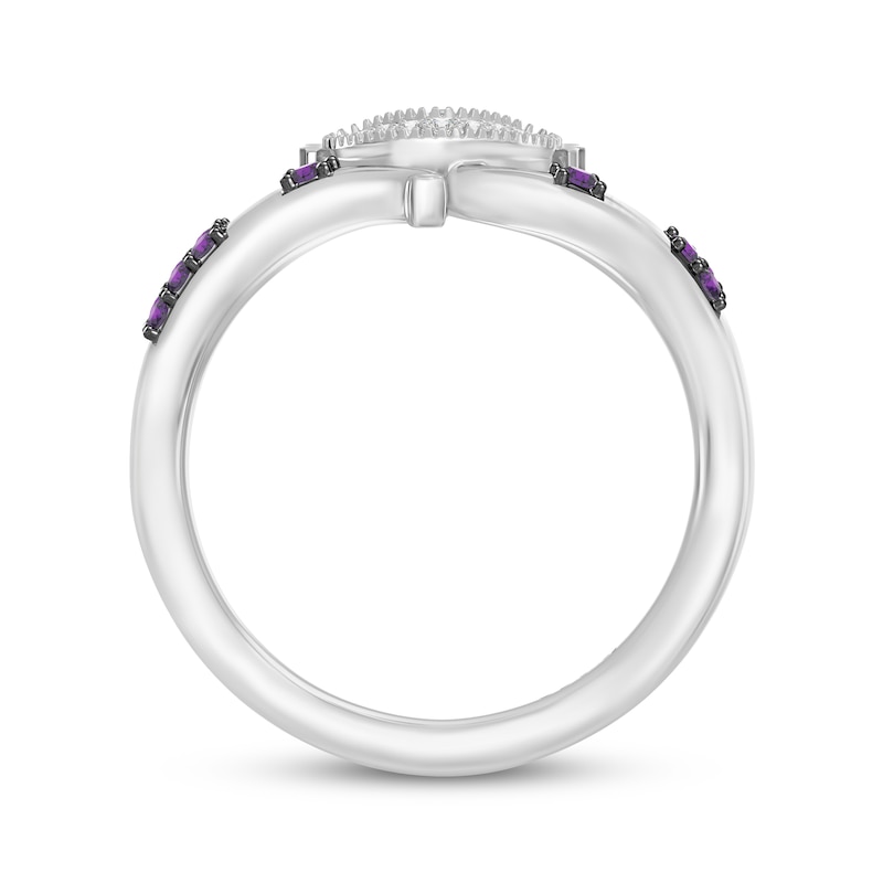Main Image 3 of Disney Treasures Alice in Wonderland Amethyst & Diamond Ring 1/20 ct tw Sterling Silver