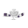 Thumbnail Image 4 of Disney Treasures Alice in Wonderland Amethyst & Diamond Ring 1/20 ct tw Sterling Silver