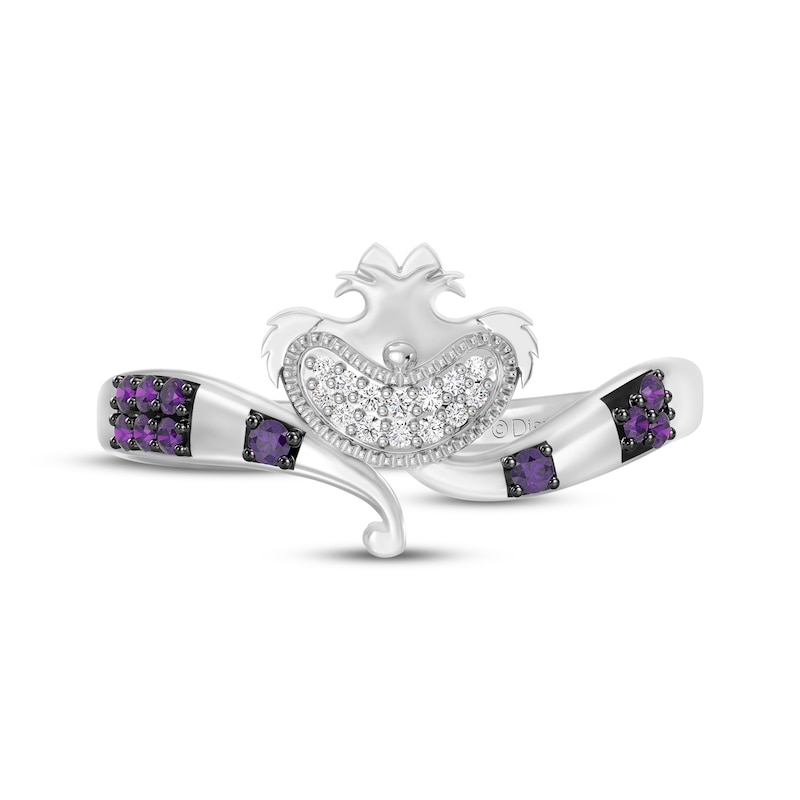 Main Image 4 of Disney Treasures Alice in Wonderland Amethyst & Diamond Ring 1/20 ct tw Sterling Silver