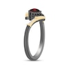 Thumbnail Image 2 of Disney Treasures Alice in Wonderland Heart-Shaped Garnet & Diamond Ring 1/15 ct tw Sterling Silver & 10K Yellow Gold