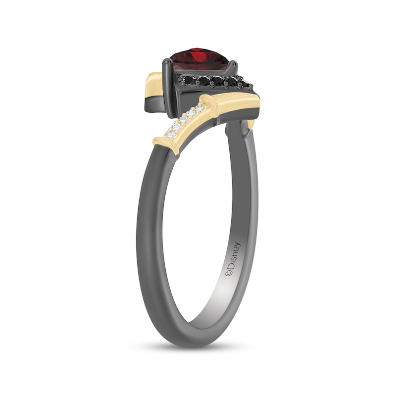 Main Image 2 of Disney Treasures Alice in Wonderland Heart-Shaped Garnet & Diamond Ring 1/15 ct tw Sterling Silver & 10K Yellow Gold