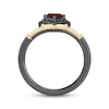 Thumbnail Image 3 of Disney Treasures Alice in Wonderland Heart-Shaped Garnet & Diamond Ring 1/15 ct tw Sterling Silver & 10K Yellow Gold