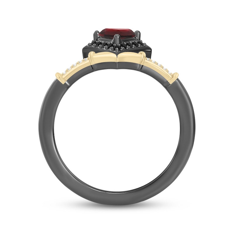 Main Image 3 of Disney Treasures Alice in Wonderland Heart-Shaped Garnet & Diamond Ring 1/15 ct tw Sterling Silver & 10K Yellow Gold