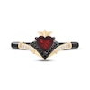 Thumbnail Image 4 of Disney Treasures Alice in Wonderland Heart-Shaped Garnet & Diamond Ring 1/15 ct tw Sterling Silver & 10K Yellow Gold