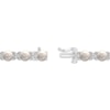Thumbnail Image 3 of Cultured Pearl & White Lab-Created Sapphire Flower Bracelet Sterling Silver 7.25"