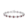 Thumbnail Image 1 of Heart-Shaped Lab-Created Ruby & White Lab-Created Sapphire Bracelet Sterling Silver 7.25"