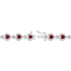 Thumbnail Image 3 of Heart-Shaped Lab-Created Ruby & White Lab-Created Sapphire Bracelet Sterling Silver 7.25"