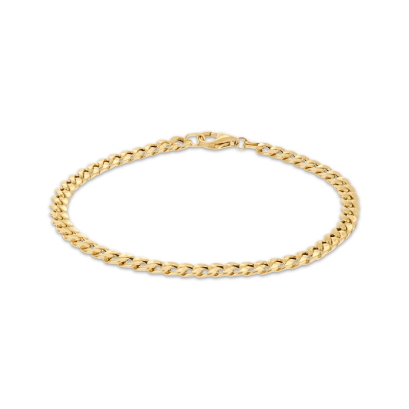 Main Image 2 of 4.5mm Curb Chain Bracelet Hollow 10K Yellow Gold 7.5"