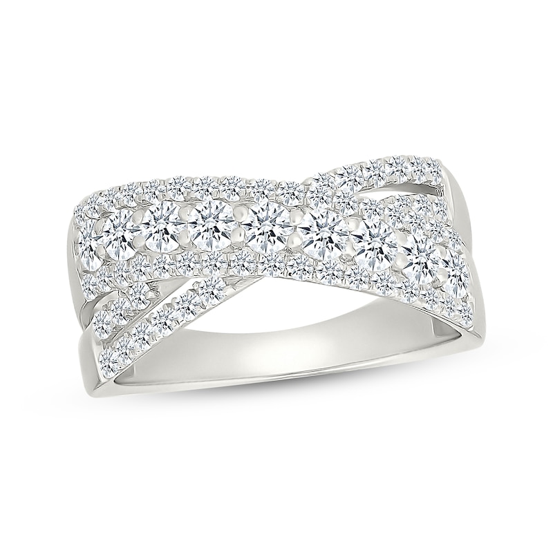 Main Image 1 of KAY Lab-Grown Diamonds Crossover Fashion Ring 1 ct tw 10K White Gold