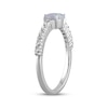 Thumbnail Image 2 of Oval-Cut Lab-Created Opal & White Lab-Created Sapphire Ring Sterling Silver