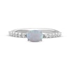 Thumbnail Image 3 of Oval-Cut Lab-Created Opal & White Lab-Created Sapphire Ring Sterling Silver