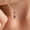 Thumbnail Image 3 of Le Vian Oval-Cut Ruby Necklace 1/15 ct tw Diamonds 14K Strawberry Gold 19"