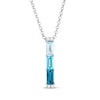 Thumbnail Image 1 of Le Vian Baguette-Cut Blue Topaz Necklace Diamonds 14K Vanilla Gold 19"