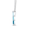 Thumbnail Image 2 of Le Vian Baguette-Cut Blue Topaz Necklace Diamonds 14K Vanilla Gold 19"