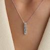 Thumbnail Image 3 of Le Vian Baguette-Cut Blue Topaz Necklace Diamonds 14K Vanilla Gold 19"