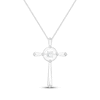 Thumbnail Image 1 of Unstoppable Love Lab-Grown Diamond Cross Necklace 1/10 ct tw Sterling Silver 19"