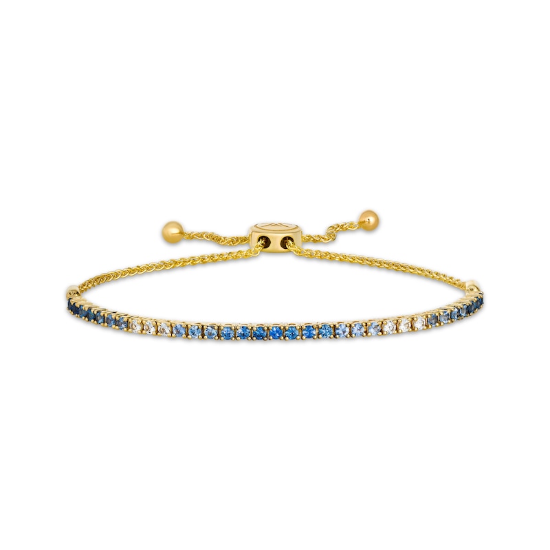 Main Image 1 of Le Vian Denim Ombré Sapphire Bolo Bracelet 14K Honey Gold 9.25"