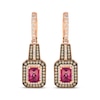 Thumbnail Image 2 of Le Vian Vault Emerald-Cut Rhodolite Garnet Dangle Hoop Earrings 1-1/6 ct tw 14K Strawberry Gold